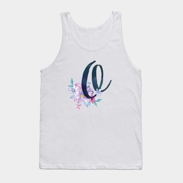 Floral Monogram O Pretty Lilac Bouquet Tank Top by floralmonogram